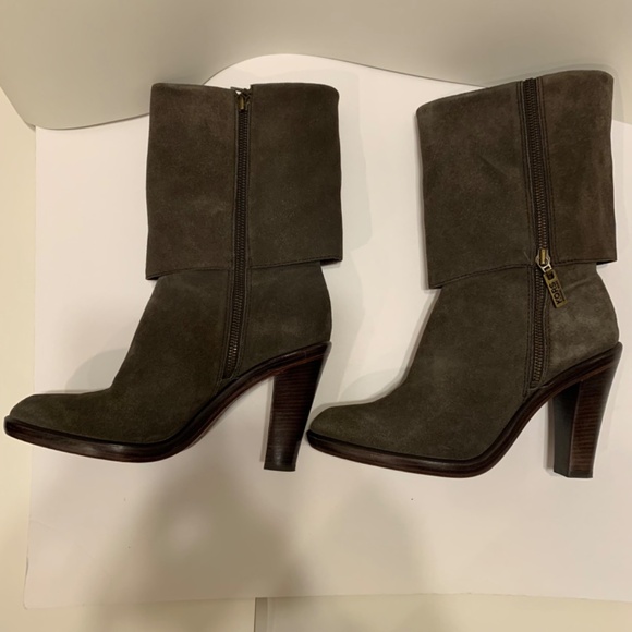 Michael Kors Suede Fold Over Brown Women Boots Size 10 - Picture 4 of 10